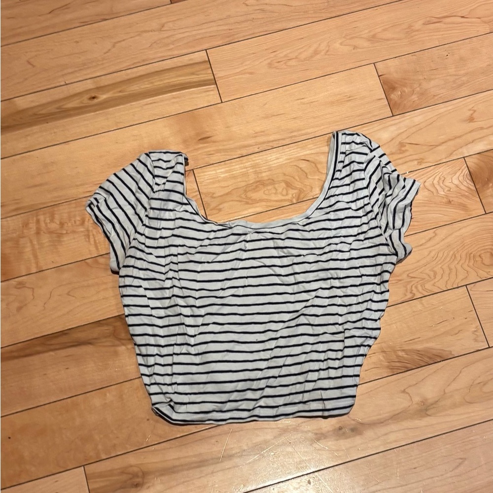 Striped Black and White Women's Top